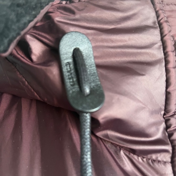 NWT Coach Quilted Long Puffer Coat Bordeaux Winter Jacket Maroon Faux Fur MEDIUM - Picture 8 of 14